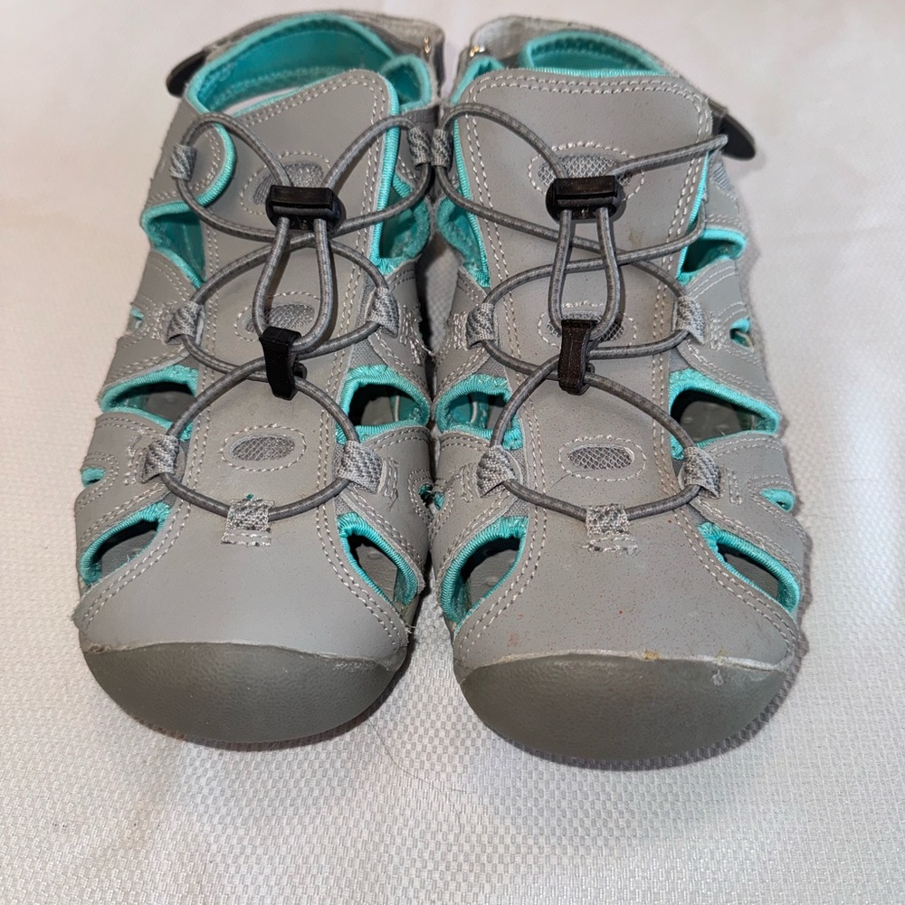 Eddie Bauer Sport Sandals Gray Aqua Size 9